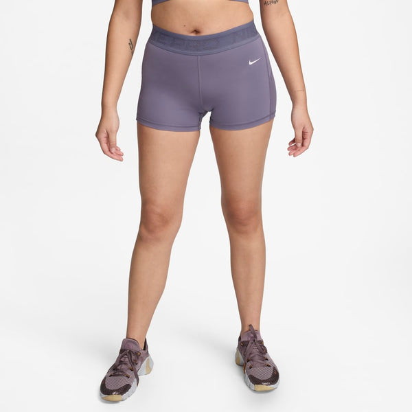 Shorts con paneles de malla de tiro medio de 8 cm para mujer Nike Pro - Morado