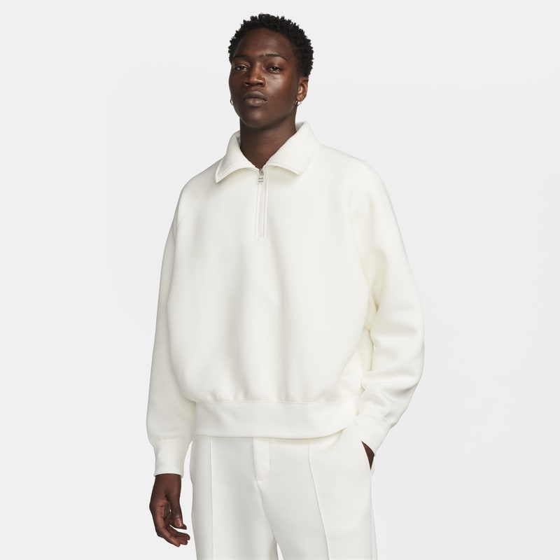 Sudadera de medio cierre para hombre Nike Tech Fleece Reimagined - Blanco