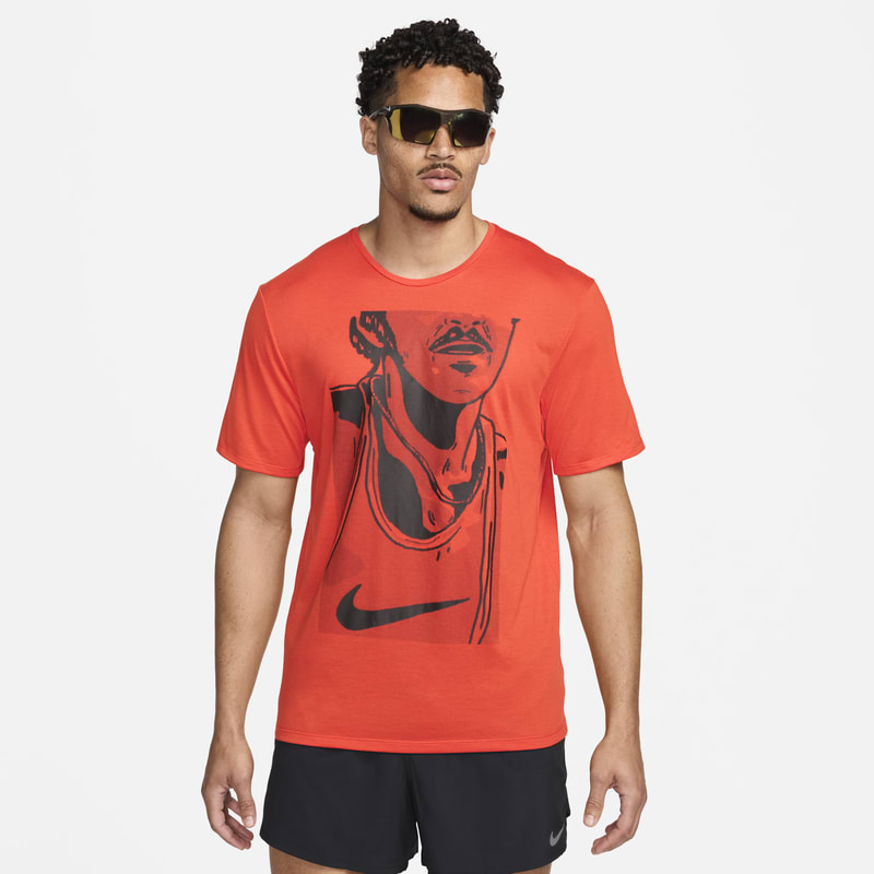 Playera de correr de manga corta para hombre Nike Rise 365 Run Energy - Rojo