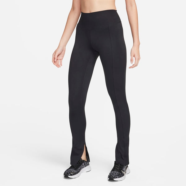 Leggings de tiro alto de largo completo con dobladillo dividido para mujer Nike One - Negro