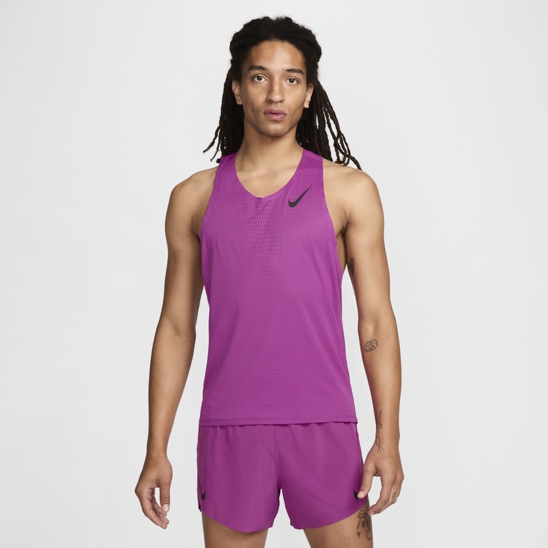 Camiseta sin mangas de correr Dri-FIT ADV para hombre Nike AeroSwift - Morado