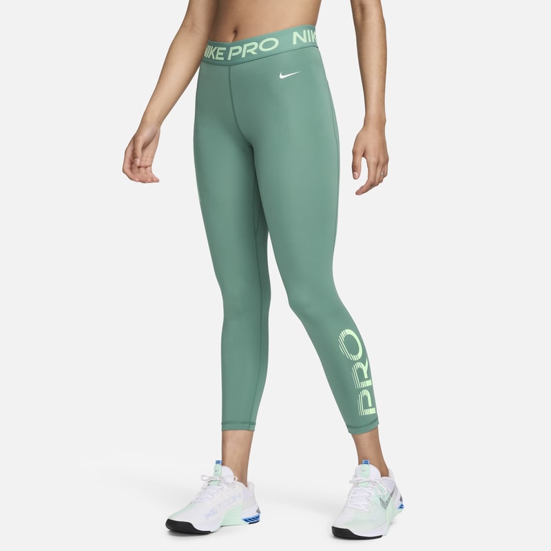 Leggings con gráfico de tiro medio de 7/8 para mujer Nike Pro - Verde