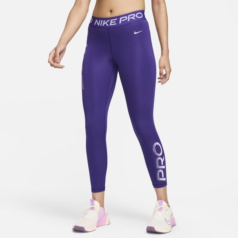 Leggings con gráfico de tiro medio de 7/8 para mujer Nike Pro - Morado