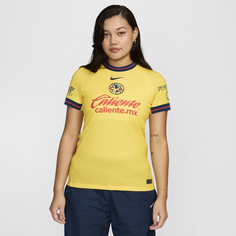 Jersey de fútbol Nike Dri-FIT Replica del Club América local 2024/25 Stadium para mujer - Amarillo