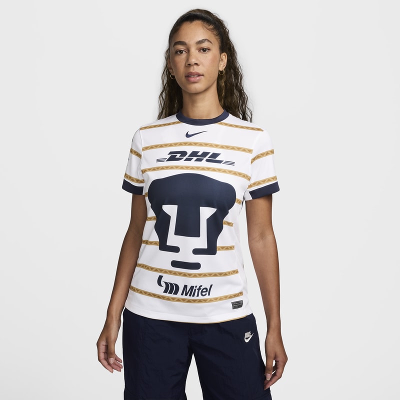 Jersey de fútbol Nike Dri-FIT Replica de los Pumas UNAM local 2024/25 Stadium para mujer - Blanco