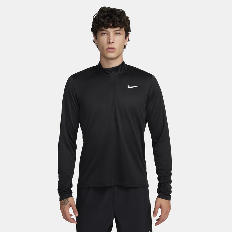 Playera de correr Dri-FIT de medio cierre para hombre Nike Pacer - Negro