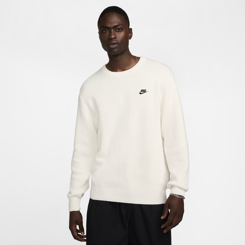 Suéter de cuello redondo para hombre Nike Club - Blanco