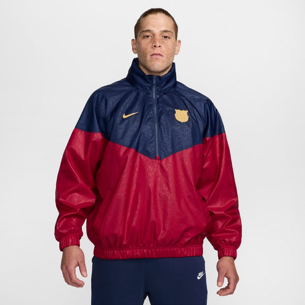 Chamarra tipo anorak de fútbol Nike para hombre FC Barcelona Windrunner local - Rojo