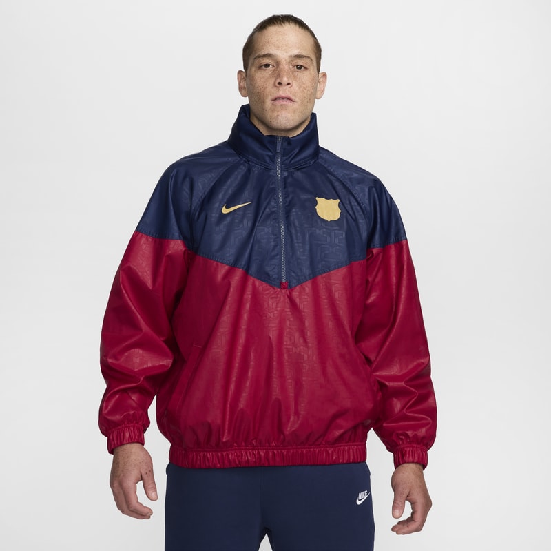 Chamarra tipo anorak de fútbol Nike para hombre FC Barcelona Windrunner local - Rojo