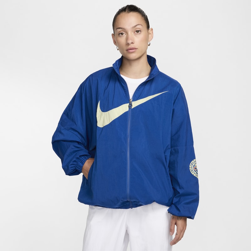 Chamarra de fútbol Nike de tejido Woven para mujer Club América Essential - Azul