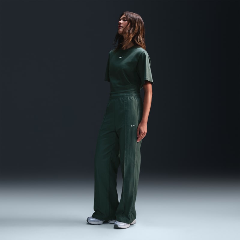 Pants de tiro medio con dobladillo abierto para mujer Nike Sportswear Everything Wovens - Verde