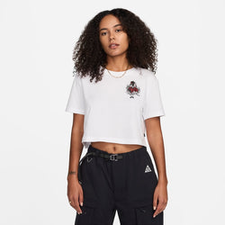 Playera de skateboarding cropped para mujer Nike SB x Sky Brown - Blanco