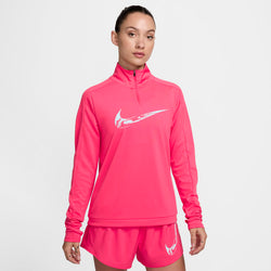 Capa intermedia de correr Dri-FIT con cierre de 1/4 para mujer Nike Swoosh - Rosa