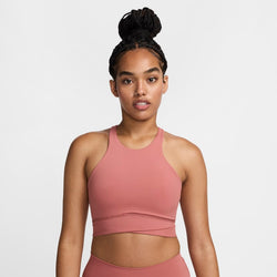 Bra deportivo de baja sujeción con forro ligero y cuello alto para mujer Nike One Twist - Rosa