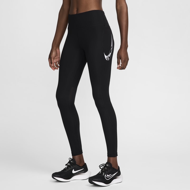 Leggings de correr de tiro medio de 7/8 con bolsillos para mujer Nike Fast - Negro