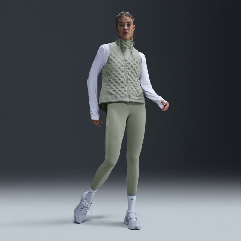 Leggings de correr de tiro medio de 7/8 con bolsillos para mujer Nike Fast - Verde