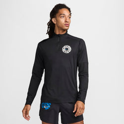 Playera de correr Dri-FIT con cierre de 1/4 para hombre Nike Element Run Energy - Negro