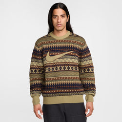 Suéter Fair Isle Swoosh para hombre Nike Life - Marrón