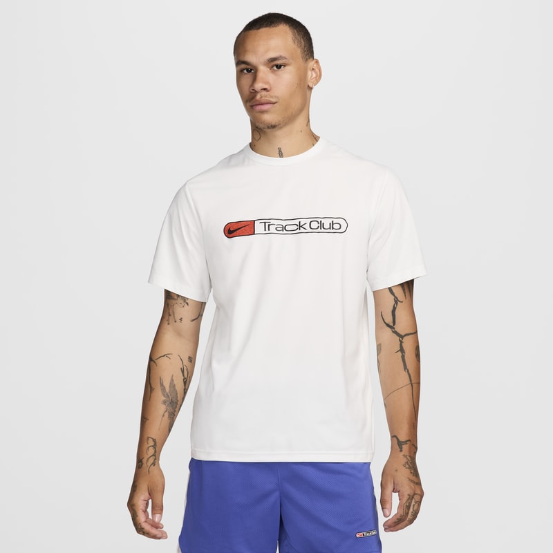 Playera de running de manga corta Dri-FIT UV para hombre Nike Hyverse Track Club - Blanco