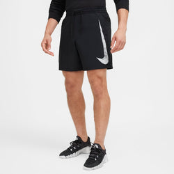 Shorts versátiles Dri-FIT de 18 cm sin forro para hombre Nike Form Swoosh - Negro