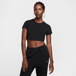 Playera slim cropped para mujer Nike Sportswear Chill Knit - Negro