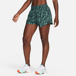 Shorts Dri-FIT estampados de tiro alto de 8 cm con forro de ropa interior para mujer Nike One - Verde