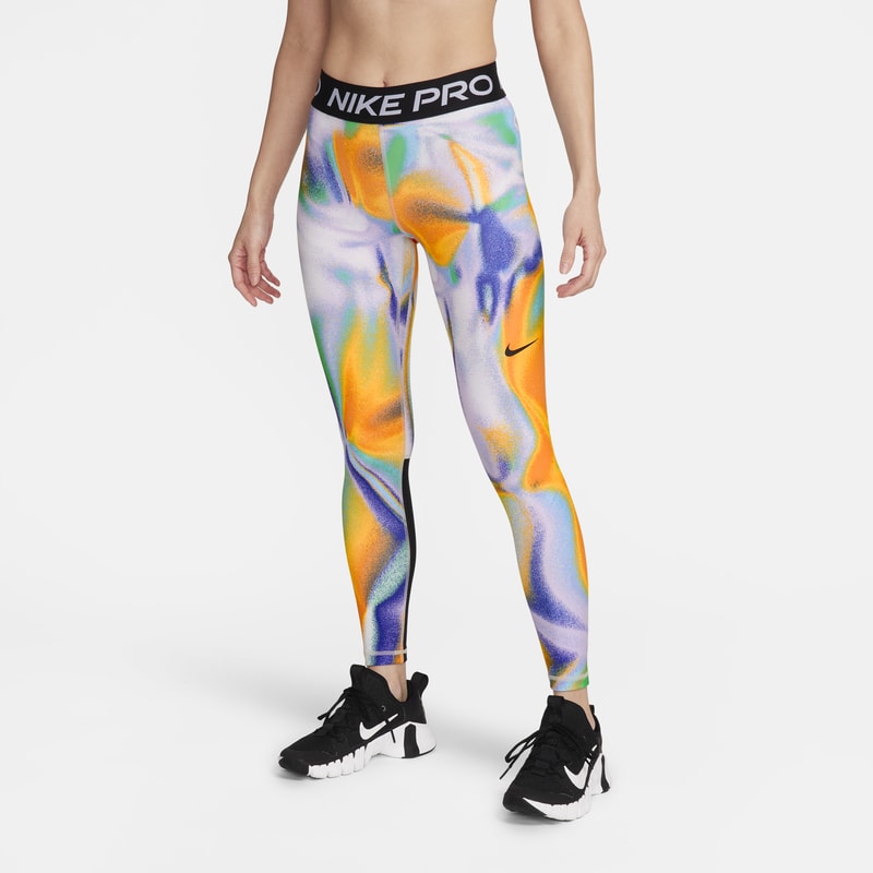 Leggings de tiro medio de largo completo estampados para mujer Nike Pro - Negro