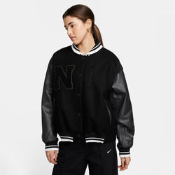 Chamarra Destroyer de lana oversized para mujer Nike Sportswear - Negro