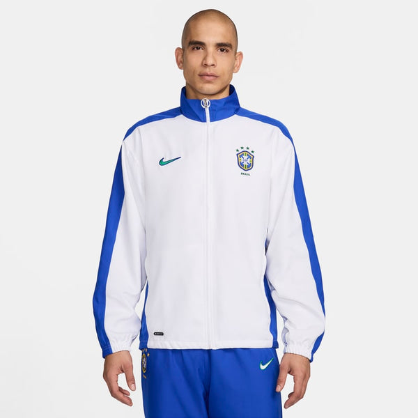 Chamarra de entrenamiento de fútbol Nike replica de Brasil relanzamiento 1998 para hombre Blanco