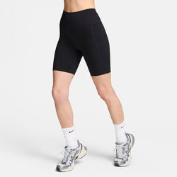 Shorts de ciclismo con bolsillos de tiro alto de 20 cm para mujer Nike One - Negro