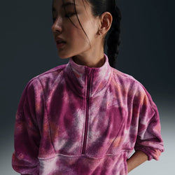 Sudadera de tejido Fleece Therma-FIT con estampado oversized de 1/2 cierre para mujer Nike One - Morado