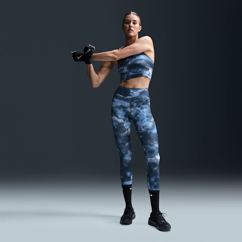 Leggings estampados de tiro alto de 7/8 para mujer Nike One - Azul