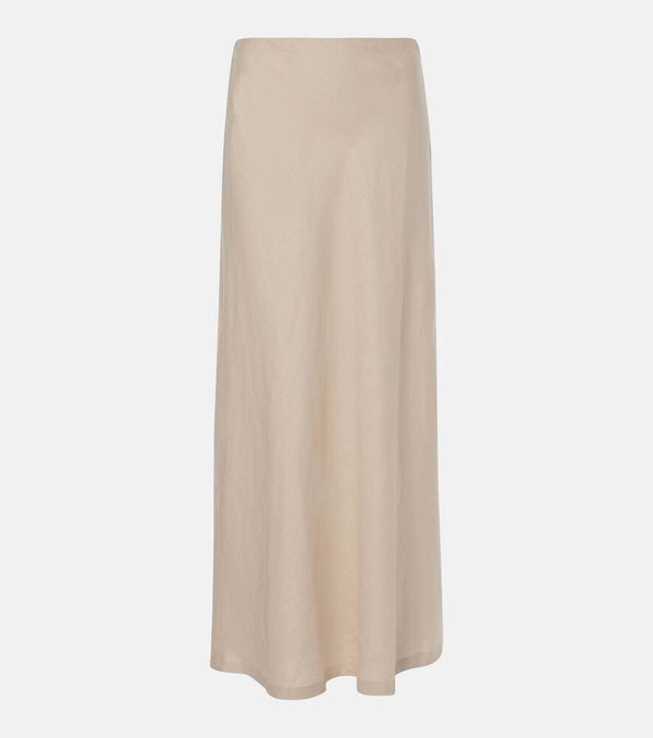 Faithfull Antibes low-rise linen maxi skirt