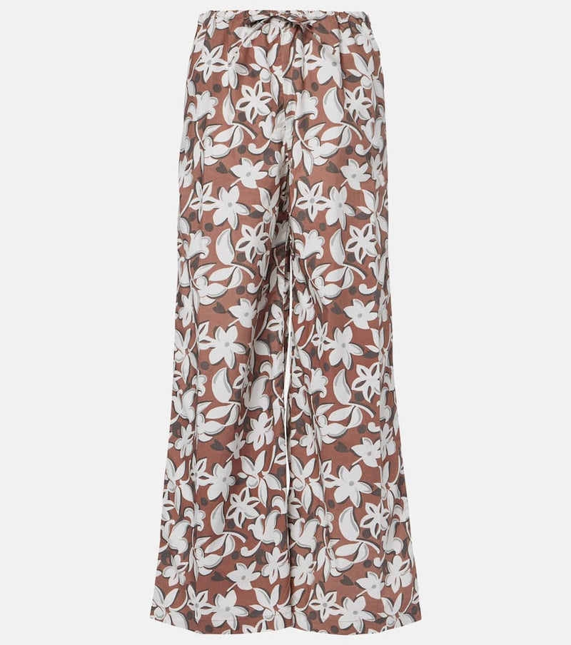 Faithfull Freja floral cotton wide-leg pants