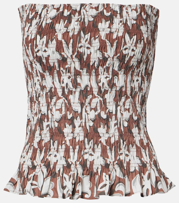 Faithfull Lucie floral shirred cotton bandeau top