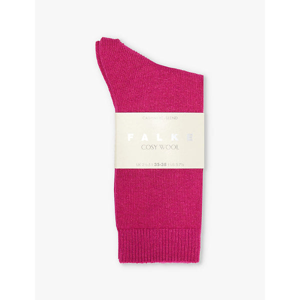 Womens Falke Cosy Wool brand-print knit socks