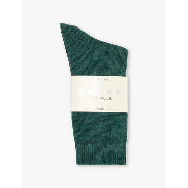 Womens Falke Cosy Wool brand-print knit socks