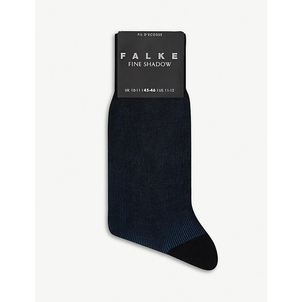 Mens Falke Fine Shadow cotton-blend socks