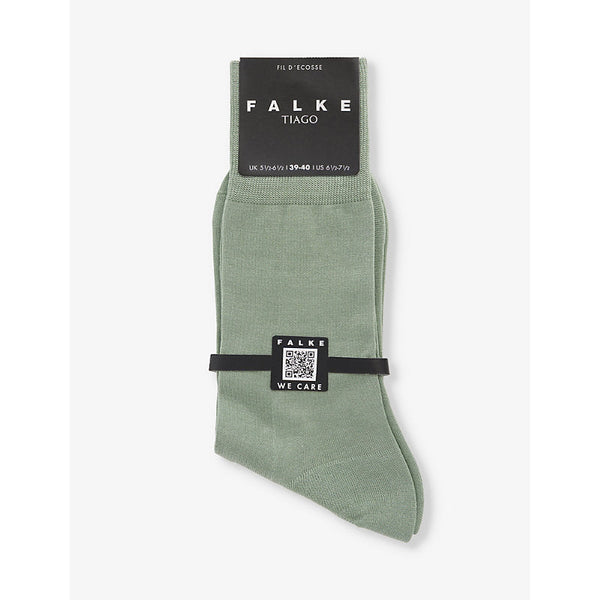 Mens Falke Tiago logo-print ankle-rise stretch-organic-cotton blend socks