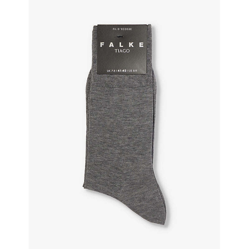 Mens Falke Tiago ribbed stretch-organic cotton-blend crew socks