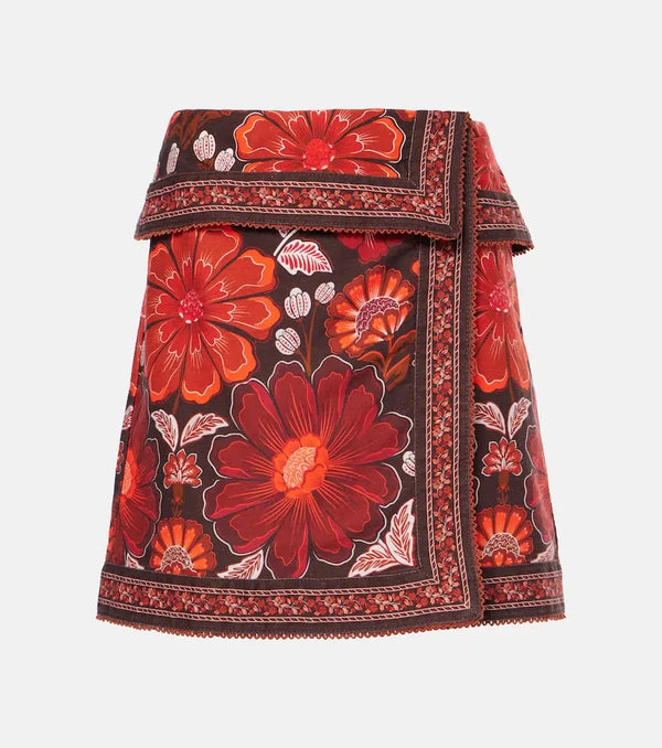 Farm Rio Gigi Tapestry cotton wrap skirt