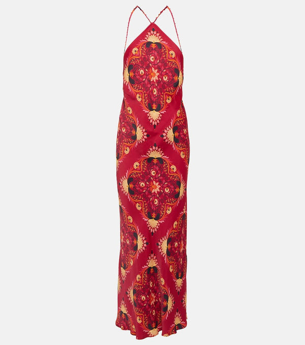 Farm Rio Printed halterneck maxi dress