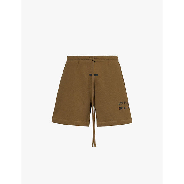 Mens Fear Of God Essentials Relaxed-fit brand-patch cotton-blend jersey shorts