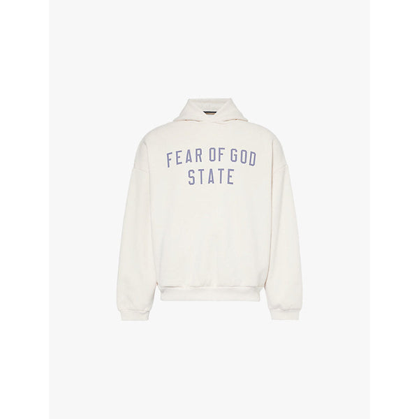 Mens Fear Of God Essentials Relaxed-fit brand-print cotton-blend hoodie