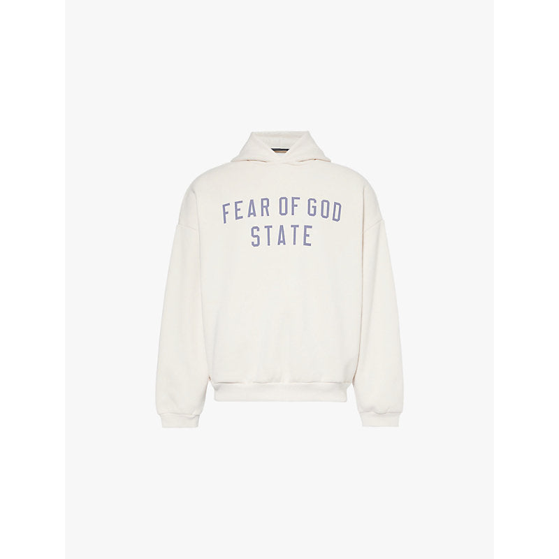 Mens Fear Of God Essentials Relaxed-fit brand-print cotton-blend hoodie