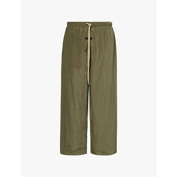 Mens Fear Of God Essentials Ripstop two-slip-pockets wide-leg relaxed-fit shell jogging bottoms