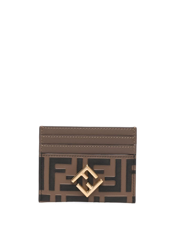 Fendi Ff Diamonds Leather Card Case