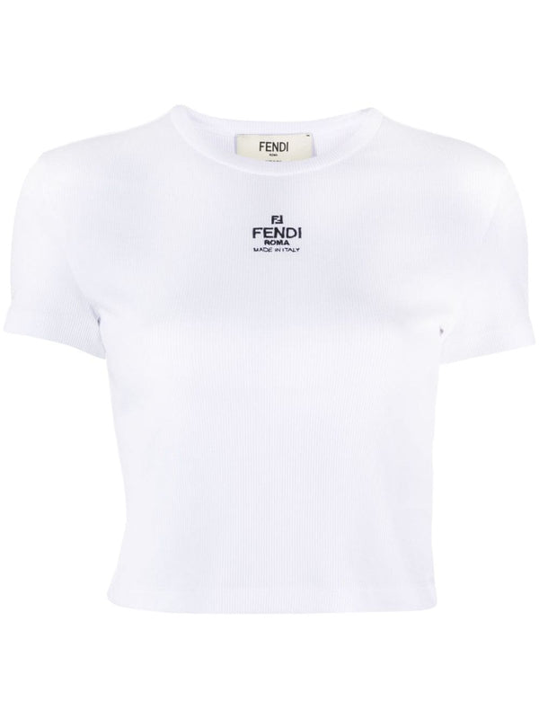 Fendi Logo Cotton T Shirt