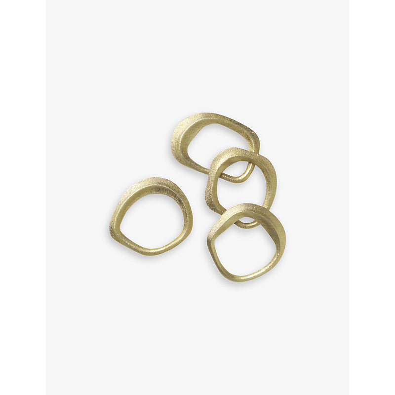 Ferm Living Flow brass napkin rings set of four