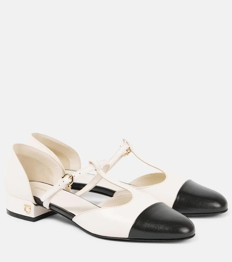 Ferragamo Linette leather Mary Jane flats | LYBSTORE